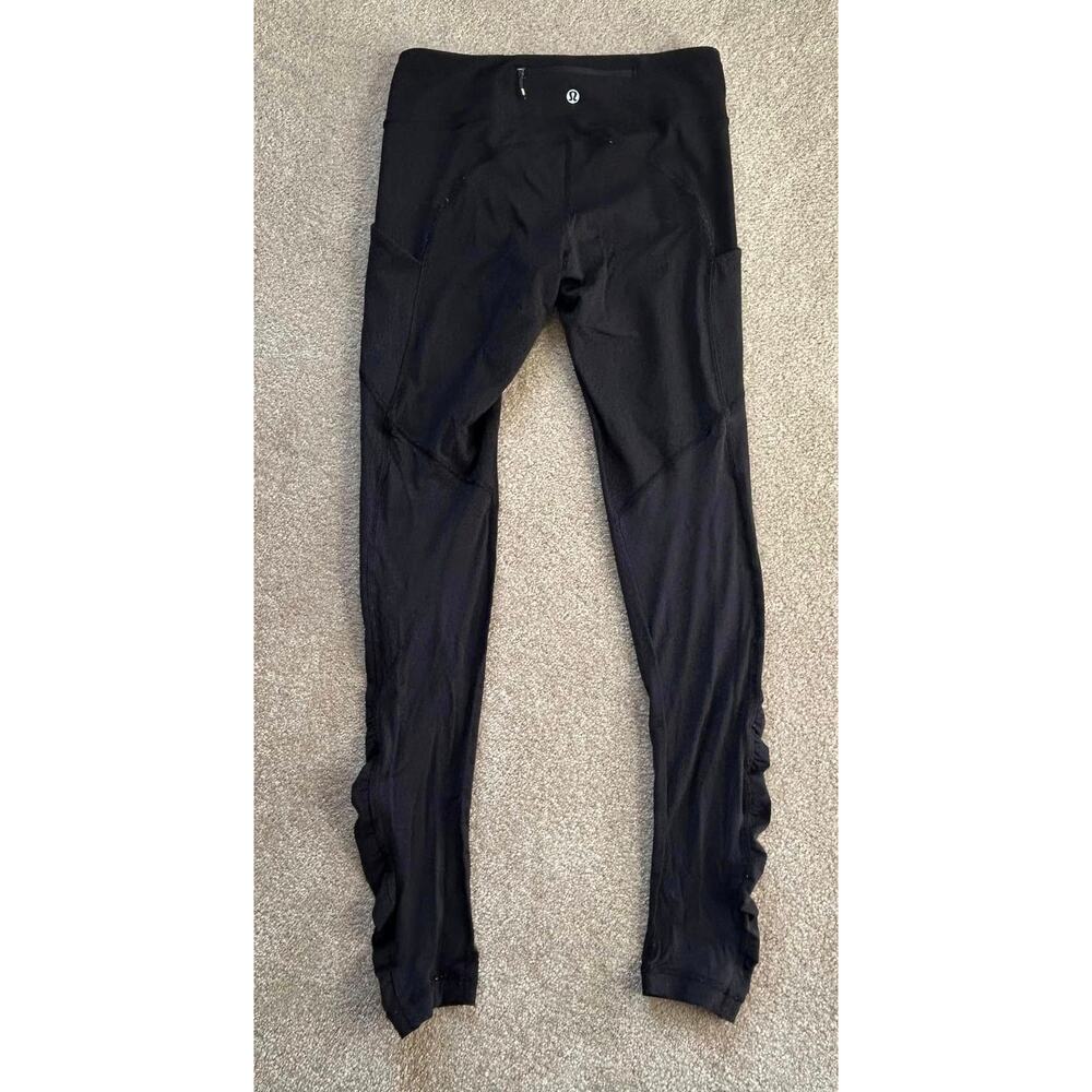 Lululemon Athletica Speed Tight Leggings Pants Black Scrunch Bottom Womens 6